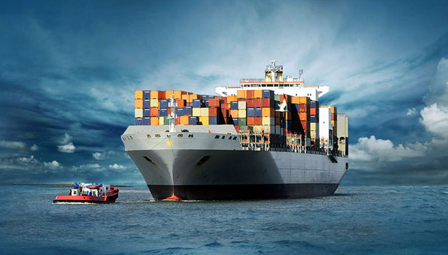 Shipping Container with China Flag